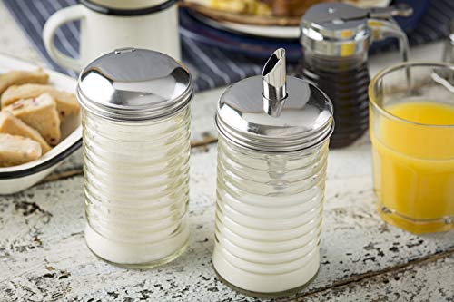 Tablecraft Glass Beehive Sugar Pourer W/ Side Flap Cover #TOP2