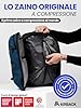 Airback Zaino Sottovuoto Viaggio con Pompa - 22-48L, con Borsa da Toilette, Zaino Bagaglio a Mano con Sottovuoto per Cabina, Zaino Viaggio Leggero, Espandibile, Comodo e Resistente All'acqua, Blu
