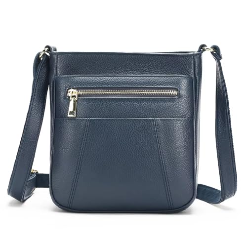 NIUCUNZH Genuine Leather Crossbody Bags Womens Lightweight Shoulder Purse ladies Small Hobo Handbag Blue