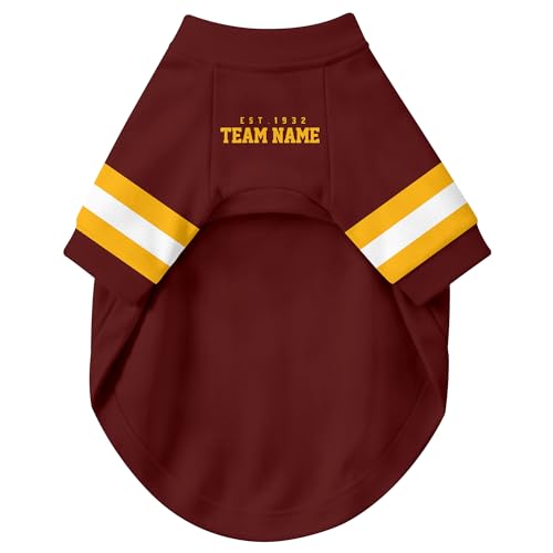 Image of W Dog Clothes Jersey Style Personalized Pet T Shirt with Custom Name Number for Small Medium Large Dogs