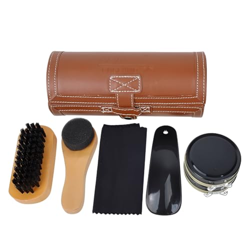 DIFLAX Kit Limpieza Zapatos, 6 Reise-Set, Elegante Funda De Cuero PU, 16.7x7.5x7cm, Für Viaje, Viaje De Negocios, Für Regalo De Navidad, Regalo De Cumpleaños, Marrón DIFLAX Kit Limpieza Zapatos, 6 Reise-Set, Elegante Funda De Cuero PU, 16.7x7.5x7cm, Für Viaje, Viaje De Negocios, Für Regalo De Navidad, Regalo De Cumpleaños, Marrón