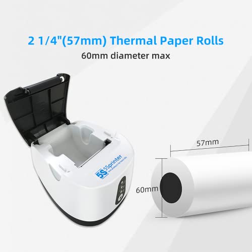 Gainscha Classic Thermal Receipt Printer, Small And Exquisite 58Mm Printer Support Cash Drawer Application, Bluetooth+Usb Connection [When You Find Plug Isn't U.s Current Plug, Pls Contact With Us] #TOP2
