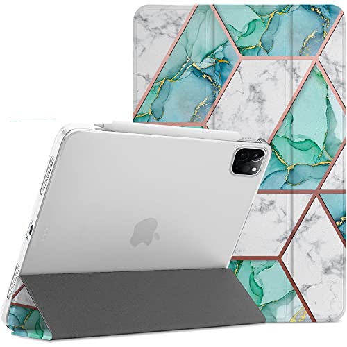 Image of DuraSafe iPad Pro 12.9 inch 4th Gen 2020 Cover A2229 MY2H2HN /A MY2J2HN /A A2069 MXAT2HN /A MXAV2HN /A MXAU2HN /A MXAW2HN /A A2233 MY3K2HN /A MY3J2HN /A MXFY2HN /A MXG12HN /A MXFX2HN /A MXG02HN /A - Marble Green