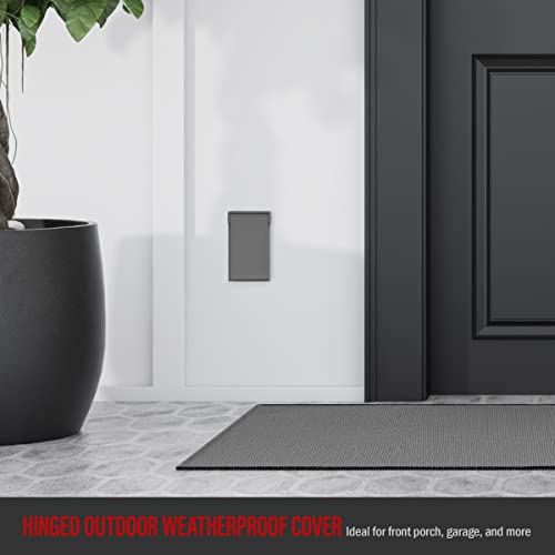 Enerlites Vertical Duplex Weatherproof Wall Plate, Outdoor Electrical Outlet Cover, Standard Size 1-Gang 4.84” X 2.83”, Thermoplastic, 8821-Wpv-Gy, Gray #TOP6