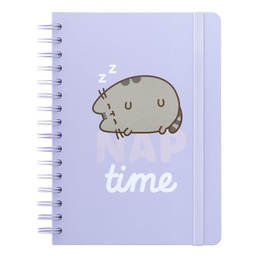 Grupo Erik Libreta A5 niña Pusheen - Cuaderno a5 punteado (Notebook A5) | Bullet Jornal A5 - Libreta de puntos anillas de Tapa dura, 180 págs