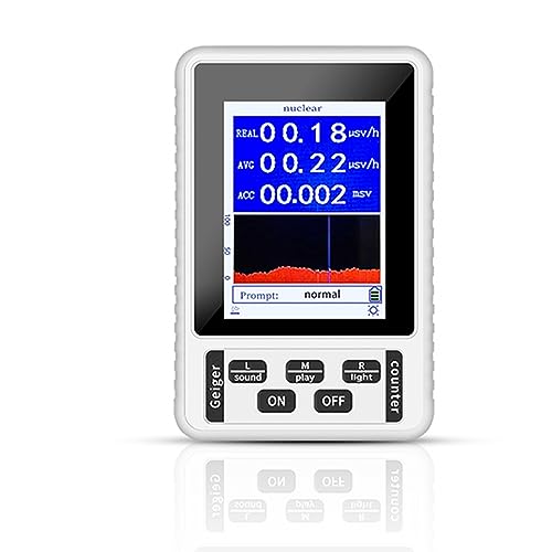 FUUBAMB00 Portable Nuclear Radiation Detector Color Display Screen Personal Dosimeter Marble Beta Gamma X-Rays ?-Rays ?-Rays Detecting Tool,White