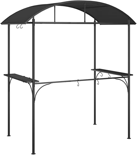 Miniatura 5 de carpas para patio, kiosco emergente, tienda de campaña, kiosco para barbacoa con estantes laterales, antracita 86.6 x 45.3 x 90.6 pulgadas, acero