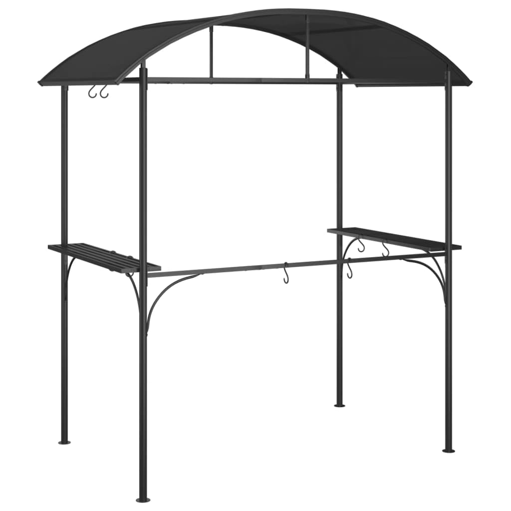 vidaXL Gazebo BBQ et étagères latérales Anthracite 220x115x230cm Acier, abri pour Barbecue, auvent pour Barbecue, pergola pour Barbecue