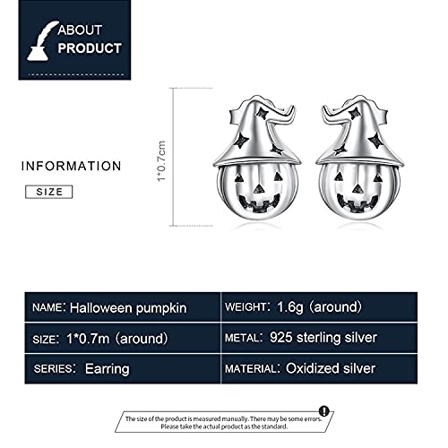 Orecchini a forma di zucca in argento sterling: orecchini pendenti a forma di zucca di Halloween con zirconi cubici - Italia