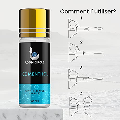 Loom Circle lot de 100 billes de cigarettes de qualité A+ supérieur aroma menthol écologique (avec applicateur) - Capsule parfumé à la menthe, filtres fraicheur - Image 4
