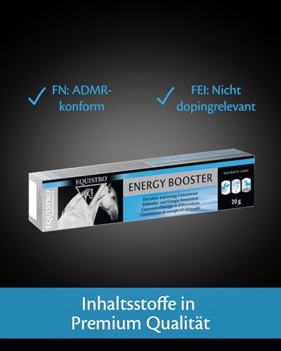 EQUISTRO® Energy Booster | Ergänzungsfuttermittel für Pferde | Hochkonzentrierte Nährstoffe für Ausdauer & Leistungsfähigkeit | Premium Qualität | 20g