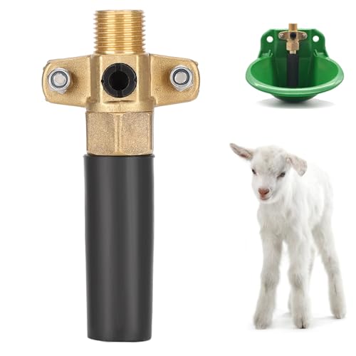 Válvula de Cobre Bebedero Automático para Cabras, Válvula de Cuenco de Agua de Latón Bebedero para Ovejas Accesorios para Cuencos de Agua Automáticos para Granja (1Pcs, Negro)