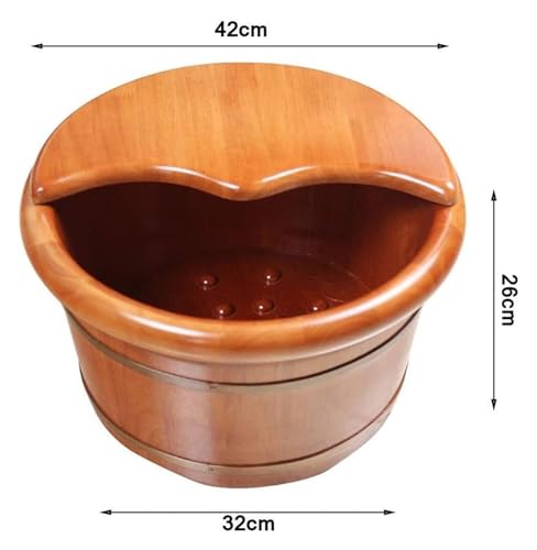 Tina para pies de madera maciza con masajedor y tapa miniatura 5