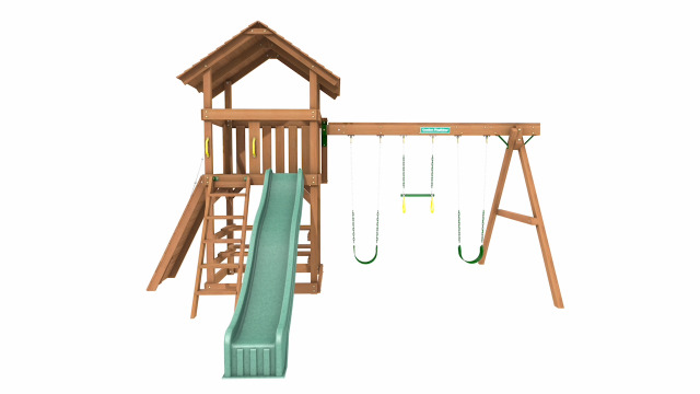 Amazon.com: Creative Playthings Clayton Pack 3 Wooden Swing Set