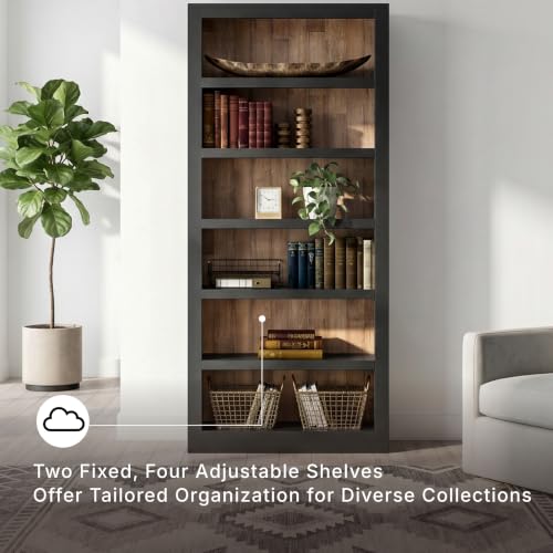 Signature Design by Ashley Wildenauer 6-Tier 75" Bookshelf, Two-Tone Wood - image 3