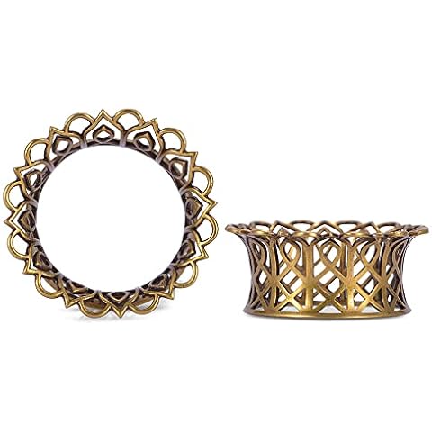 ERKUOO 2PCS Hollow Pattern Ear Gauges Double Flared Ear Tunnel Plug Piercing Expander Flesh Earring Stretcher Lobe Piercing Jewelry 19mm Cover