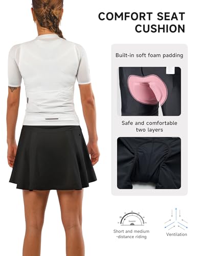 Santic Saias femininas de ciclismo com shorts acolchoados 3D saias de verão para bicicleta de estrad