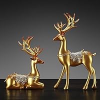ゴールド鹿の置物縁起物 風水 インテリア雑貨北欧おしゃれ 書斎