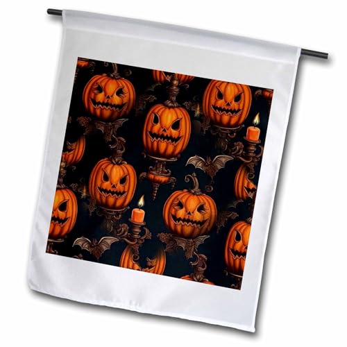 3dRose Jack O Lanterns, Flying Bats And Gothic Candle Sconce Cut Out - Flags (fl-384904-1)