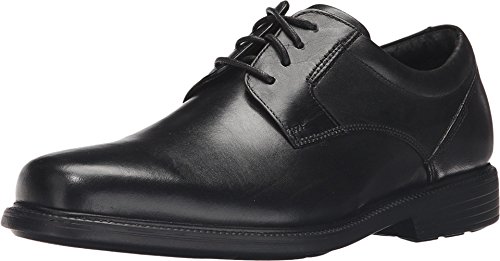 Rockport Sapato Oxford masculino Charles Road bico liso, Preto, 8 Wide