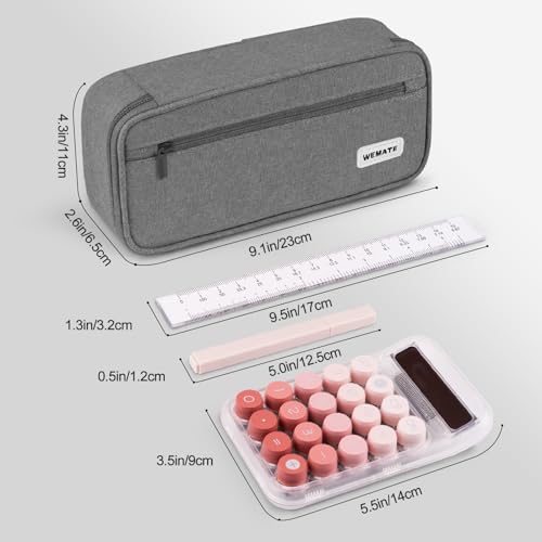 WEMATE Pencil Case, Large Storage Organizer for Stationery, Back - to - School Essential, Teacher Must - have, Big Pencil Pouch, Marker Case School Supplies for College & High School