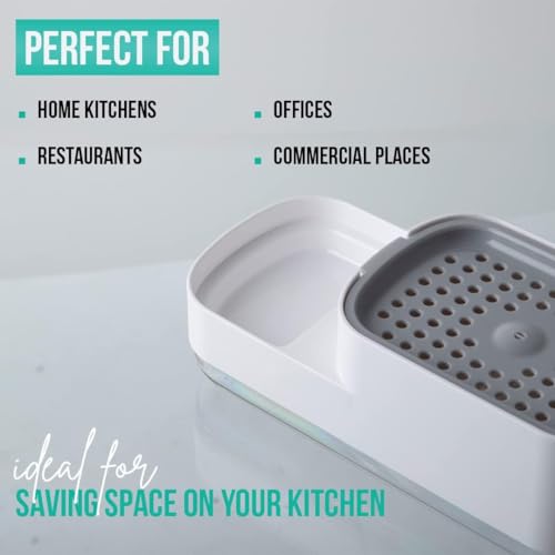 Image of SR Kitchen Soap Dispenser for Sink | 2-in-1 Liquid Dishwash Dispenser with Sponge Holder & Steel Scrubber | Steel Scrubber | 3-in-1 soap Dispenser | Sink Organizer, Durable & Rustproof