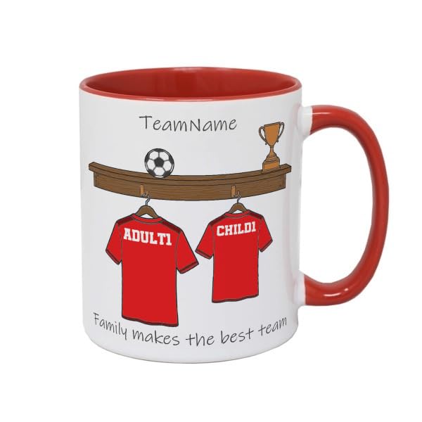 Personalised Dad Football Mug - Daddy’s Team Mug - Ceramic Coffee Mug for Father’s Day - 11oz White Mug - UK Handmade Gift