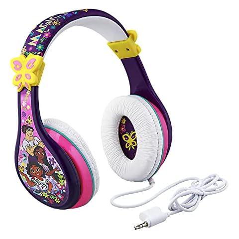 EKids Disney Encanto Headphones for Kids, Wired Headphones for School, Home or Travel, Tangle Free Toddler Headphones with Volume Control, 3.5mm Jack, Includes Headphone Splitter Cover