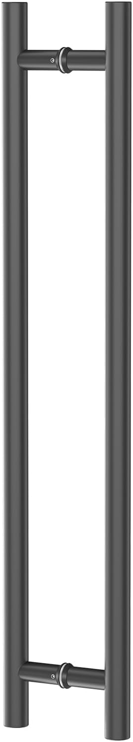 36 Inch Push Pull Door Handle, Double Sided Long Barn Door Pull Handle, Heavy Duty 304 Stainless Steel Commercial Door Handle for Wooden Glass Metal Home Office Doors (Round Shape Bar)