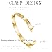 TICVRSS 18K Gold Plated Clover Bracelet Gold Love bangle Set for Women Stackable Cute Fashion Simple Friendship Bracelet Lucky Bracelets Jewelry Gifts Trendy for Women 6.3in