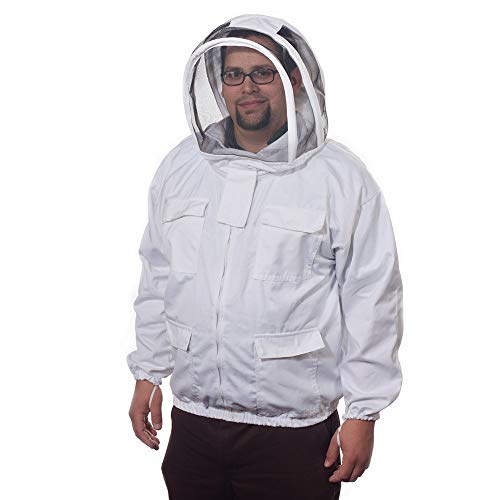 GloryBee Heavy Duty Beekeeping Jacket with Fencing Veil, XXL