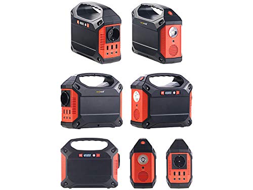 revolt Powerstation mit Solar: Fensterbank-Solarkraftwerk: Powerstation mit 60-W-Modul, 155 Wh, 230 V (Solar-Generator & Powerbank, Stromgenerator, 2in1 Generatoren Powerbanks)