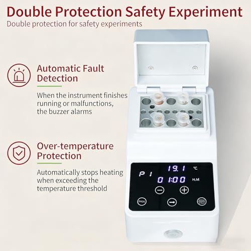 Incubadora de baño seco con tapa, calentador de bloque termostático de laboratorio digital, múltiples puntos de programa, función de calibración rápida para uso en laboratorio e investigación