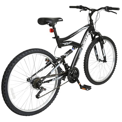 Image of WEIZE Mountain Bike, 24 26 27.5 inch Outdoor Cycling Bike,18-Speed /High-Carbon Steel /Dual Full Suspension, Adjustable Ergonomic Seat for Men Women Adult, MTB Bicycle with Suspension Fork