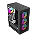 Rosewill ATX Computer Gaming PC Case Mid Tower with 4 ARGB Fans Pre-Installed, Tempered Glass Transparent Side Panel, USB3.0, Support Vertical GPU Installation ACA504B