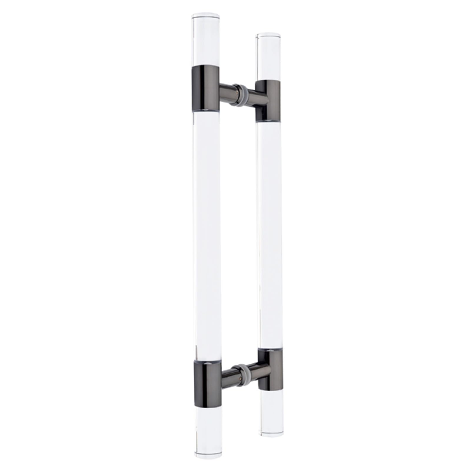 DFGHNBVC Solid Acrylic Door Handles Heavy Duty, Clear Crystal Door Hardware Kit, Push Pull Handle Double Sided, Large Glass Door Pulls,Black-120Cm(47 1/4