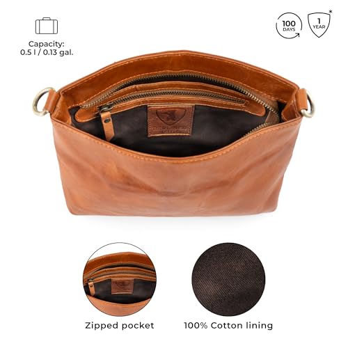 BERLINER BAGS Vintage Genuine Leather Shoulder Bag Marbella S, Small Crossbody Purse for Women4