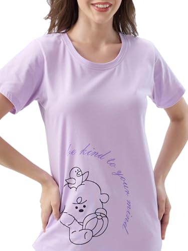 Image of AV2 Women's Cotton Printed Short Sleeve Night Suit Set | Pajama Set | Casual Night Dress for Women