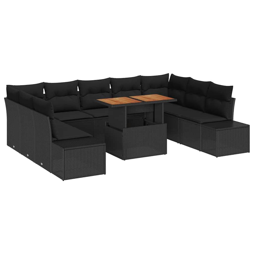Pleciony polirattan ogrodowy na taras czarny 100x55x73 cm