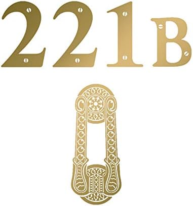"221b Baker Street" Full Size Wall Décor Sticker Die Cut Vinyl Decal in Vegas Gold - Sherlock Holmes