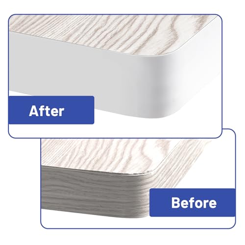 Image of PVC Edge Banding 2 inch x 10ft Veneer Edge Banding White with Hot Melt Adhesive Pre - glued Iron on Edging Tape Trim for Cabinet Plywood Repairs and Furniture Restoration
