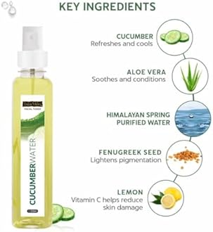 INDUS VALLEY Natural Cow's Milk Yogurt & Honey Depigmentation Gel with Cucumber Water Toner for Face | 50 ml + 250 ml