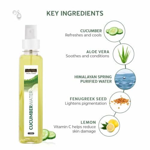 INDUS VALLEY Natural Cow's Milk Yogurt & Honey Depigmentation Gel with Cucumber Water Toner for Face | 50 ml + 250 ml