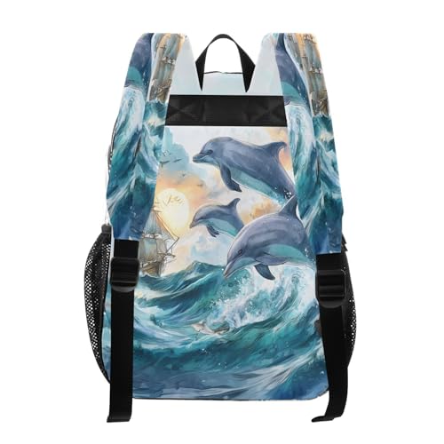 Ship Dolphin Ocean Clear Backpack Heavy Duty See Through Transparent PVC BookBag for Kids Boy Girl School Work3