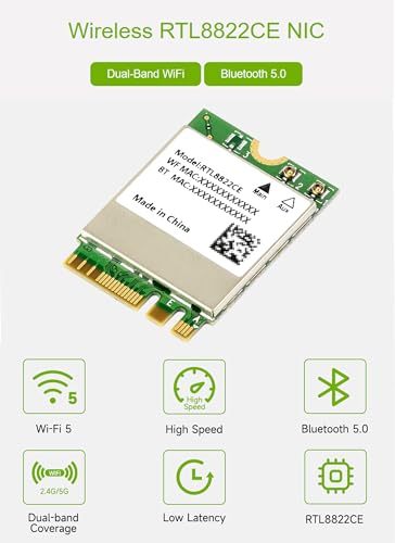 Tarjeta inalámbrica RTL8822CE con doble banda 2.4G/5GHz y Bluetooth 5.0, núcleo RTL8822CE-CG, alta velocidad y baja latencia para Jetson Xavier NX, Jetson Orin NX y Jetson Orin Nano miniatura 3