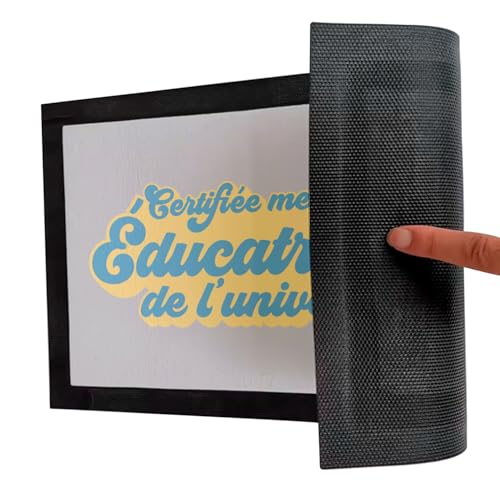 Paillasson gris éducatrice univers dimensions 60x40cm tapis