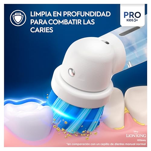 Oral-B Pro Kids Cepillo De Dientes Eléctrico, 1 Mango De El Rey León, 1 Cabezal, Diseñado Por Braun, Apto Para Niños Mayores De 3 Años - imagen 3