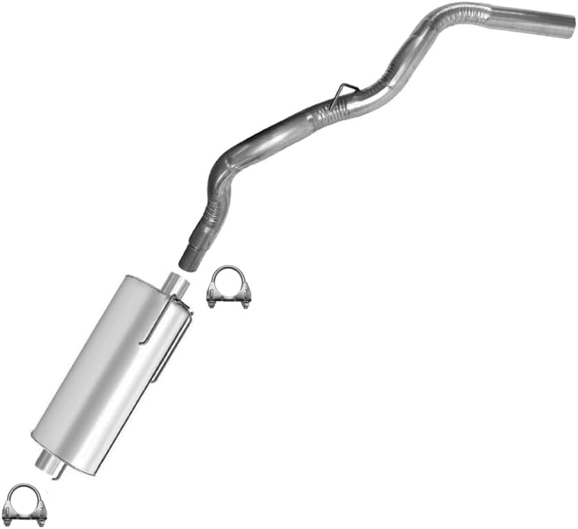 Northeastern Exhaust | Stainless Steel Muffler & Tail Pipe Exhaust System Kit Compatible for Dodge Ram 1500 2002-2005 3.7L 4.7L 5.9L | Free Clamps Included | Automotive Replacement Part