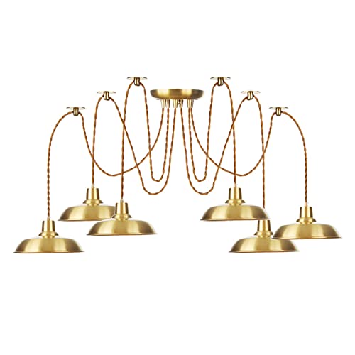 Lampe araignée de plafond HNVBDOPAE lustre vintage en cuivre 3 à 6 lumières