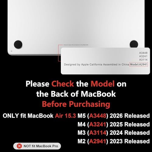 Image of MEEgoodo for M5 /M4 /M3 /M2 MacBook Air 15 inch Case 2026 2025 2024 2023, Case Fit Model (A3448 /A3241 /A3114 /A2941) for MacBook Air 15.3 inch, Pink & White Polka Dots